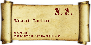 Mátrai Martin névjegykártya